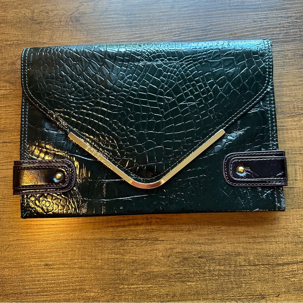 BCBGeneration black patent leather clutch